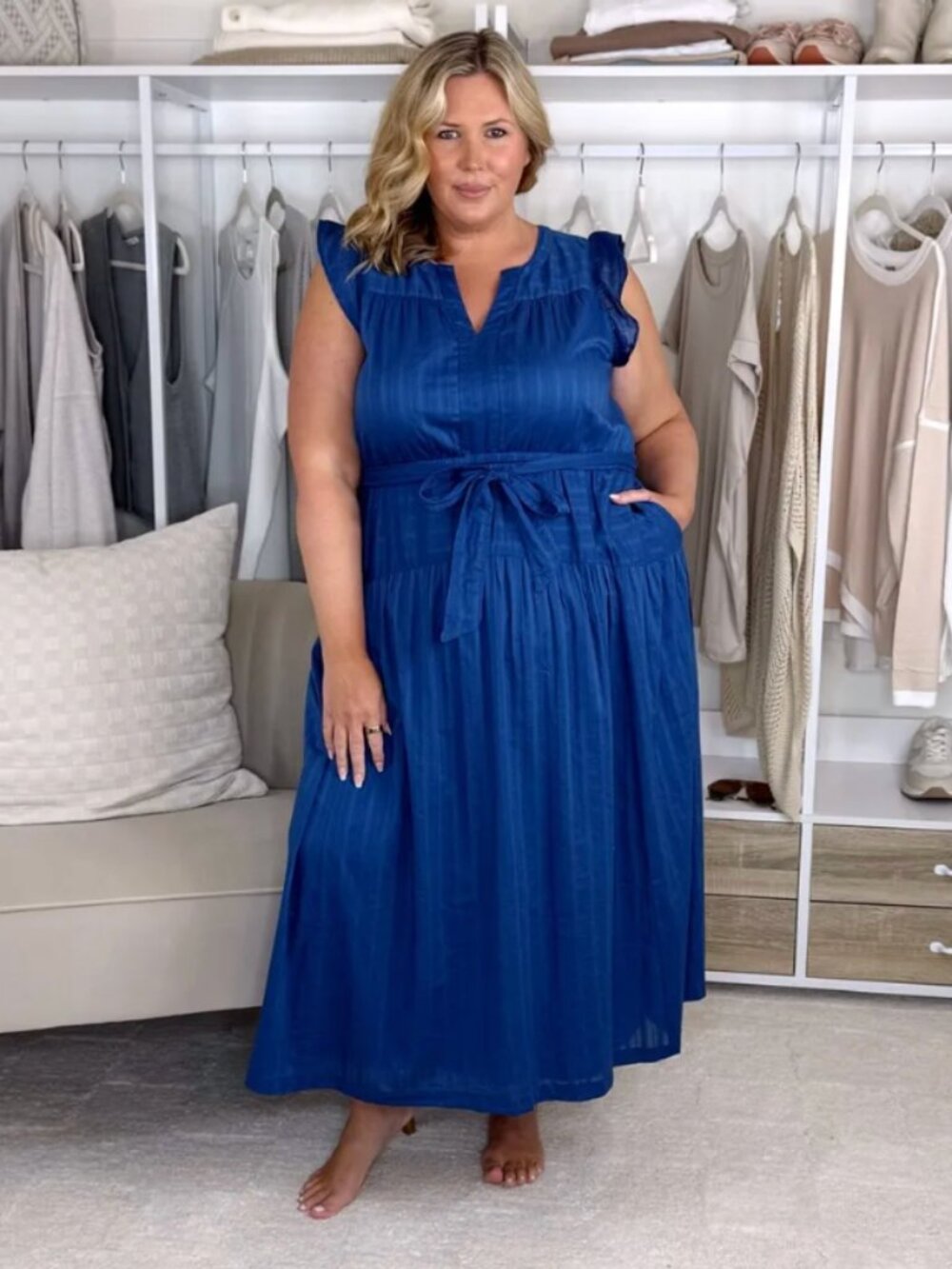 Lane Bryant Flutter Sleeve Maxi Dress